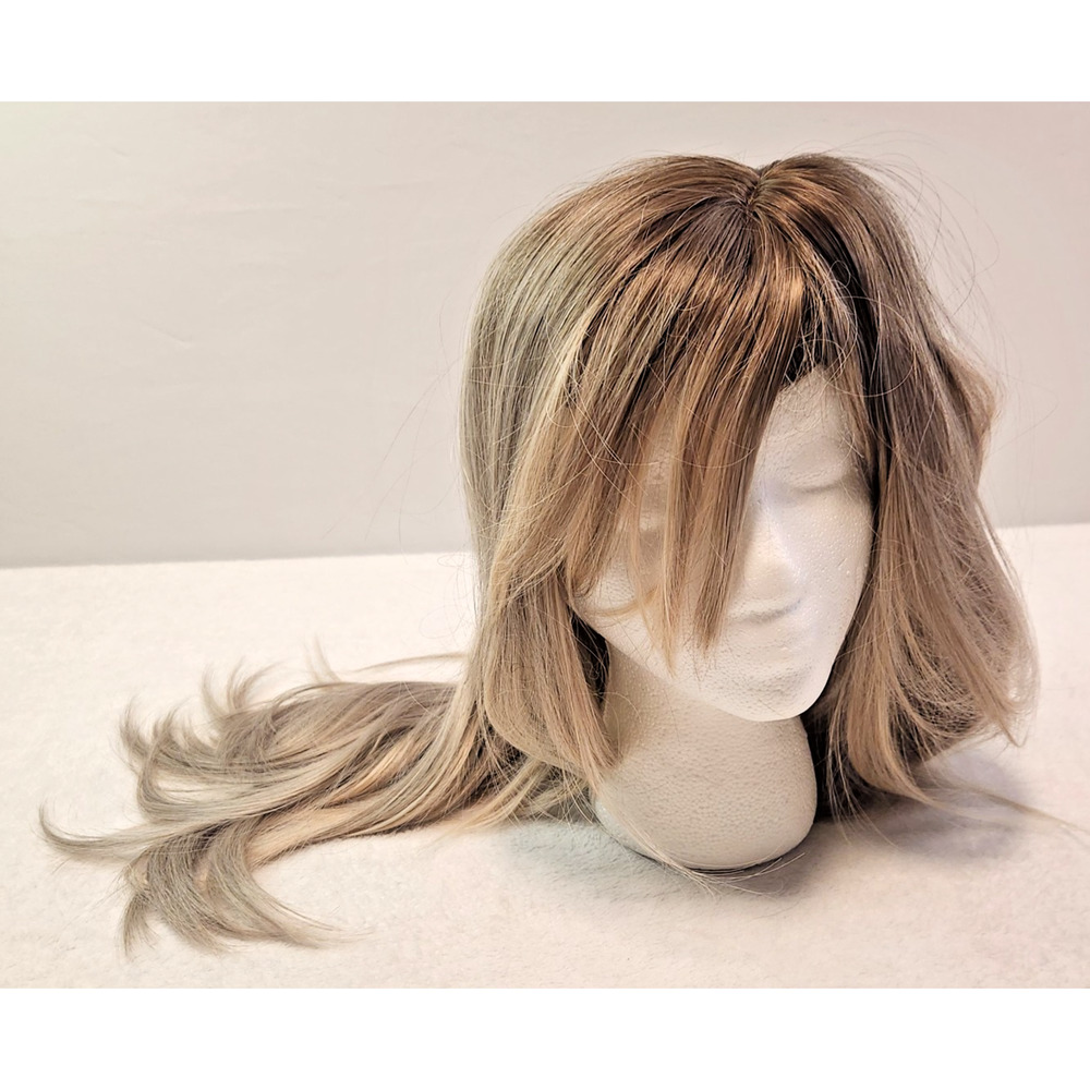 Long Blonde Gradient Gray Wig Sexy Stylable Straight Synthetic Hair 22"